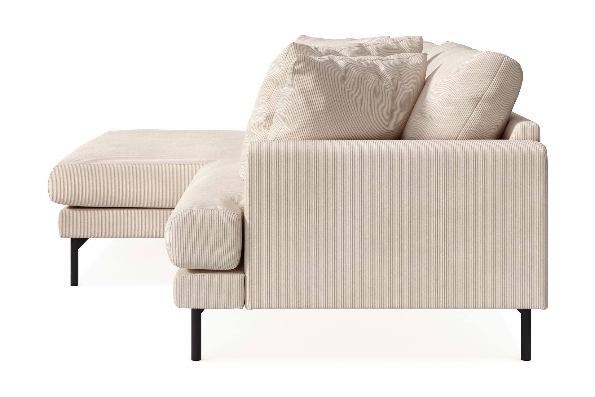 Menard 4-seters Venstrevendt L-formet Divansofa i Manchester - Beige - Møbler - Sofaer - Sofa med sjeselong