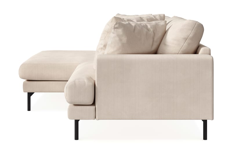 Menard 4-seters Venstrevendt L-formet Divansofa i Manchester - Beige - Møbler - Sofaer - Sofa med sjeselong