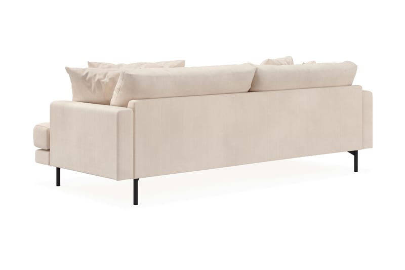 Menard 4-seters Venstrevendt L-formet Divansofa i Manchester - Beige - Møbler - Sofaer - Sofa med sjeselong