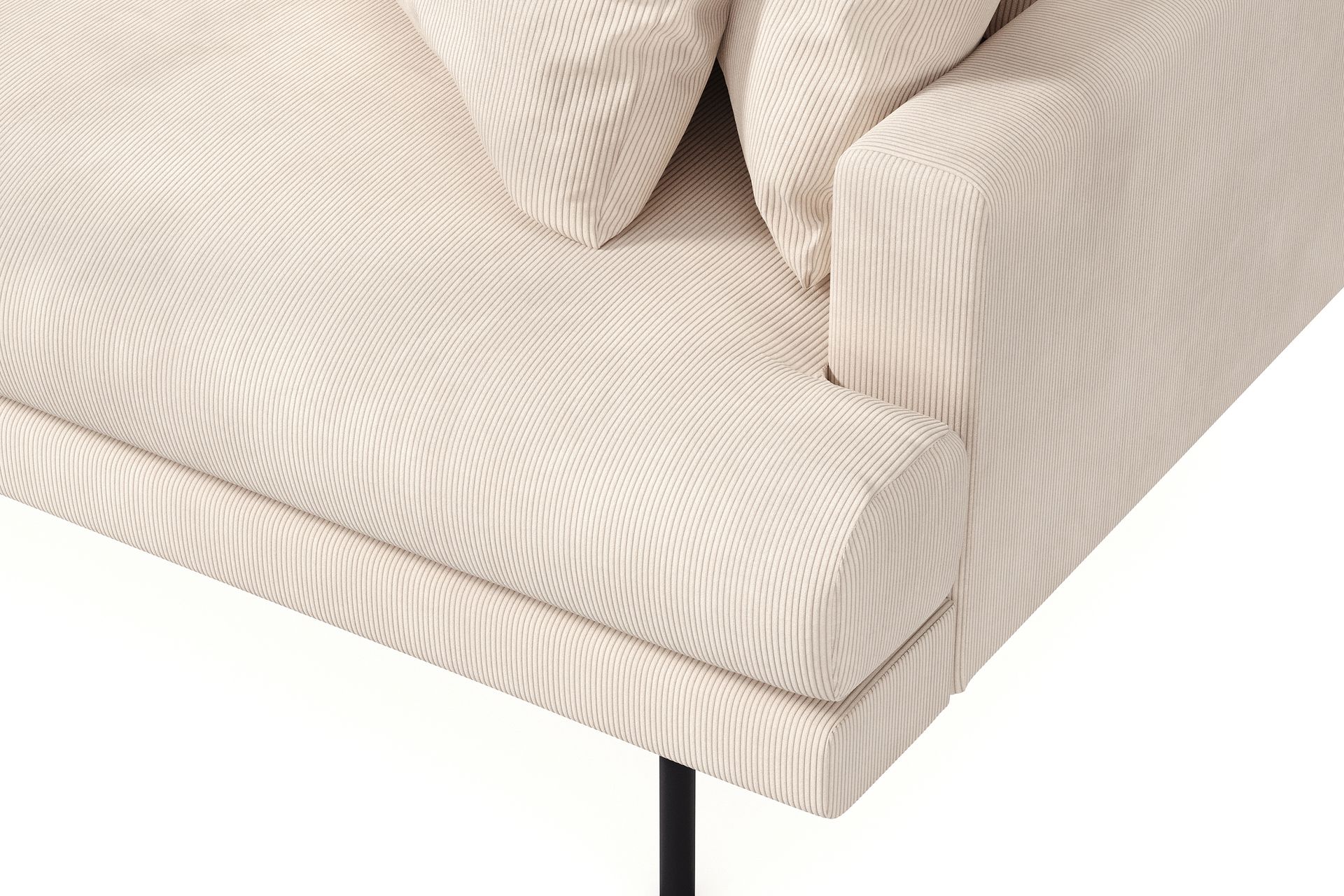 Menard 4-seters Venstrevendt L-formet Divansofa i Manchester - Beige - Møbler - Sofaer - Sofa med sjeselong