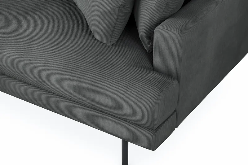 Menard 4-seters Venstrevendt L-formet Divansofa i Manchester - Grå - Møbler - Sofaer - Sofa med sjeselong - 4 seters sofa med divan