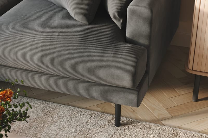 Menard 4-seters Venstrevendt L-formet Divansofa i Manchester - Grå - Møbler - Sofaer - Sofa med sjeselong - 4 seters sofa med divan