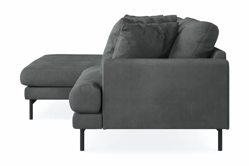 Menard 4-seters Venstrevendt L-formet Divansofa i Manchester - Grå - Møbler - Sofaer - Sofa med sjeselong - 4 seters sofa med divan