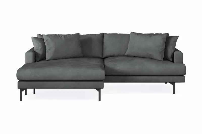 Menard 4-seters Venstrevendt L-formet Divansofa i Manchester - Grå - Møbler - Sofaer - Sofa med sjeselong - 4 seters sofa med divan