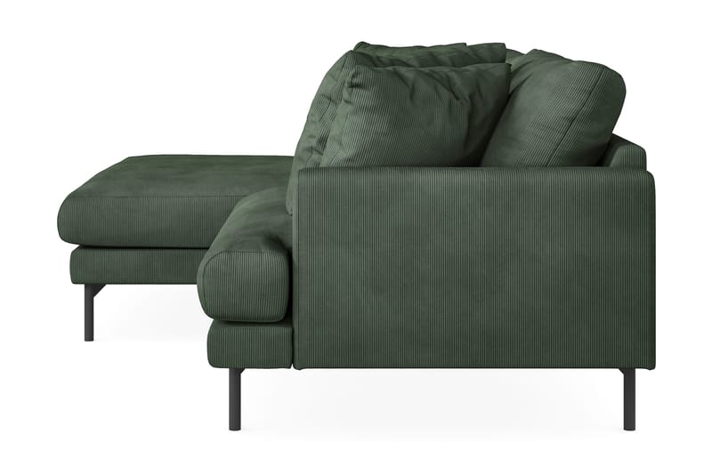 Menard 4-seters Venstrevendt L-formet Divansofa i Manchester - Grønn - Møbler - Sofaer - Sofa med sjeselong - 4 seters sofa med divan