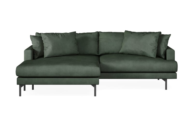 Menard 4-seters Venstrevendt L-formet Divansofa i Manchester - Grønn - Møbler - Sofaer - Sofa med sjeselong - 4 seters sofa med divan