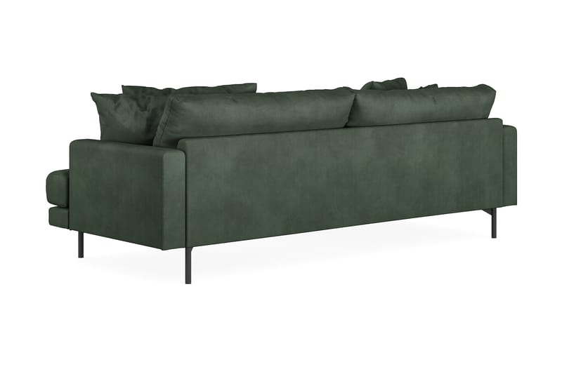 Menard 4-seters Venstrevendt L-formet Divansofa i Manchester - Grønn - Møbler - Sofaer - Sofa med sjeselong - 4 seters sofa med divan