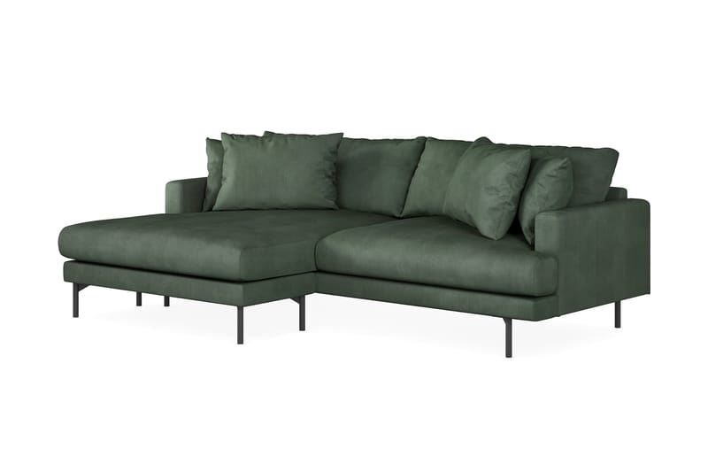 Menard 4-seters Venstrevendt L-formet Divansofa i Manchester - Grønn - Møbler - Sofaer - Sofa med sjeselong