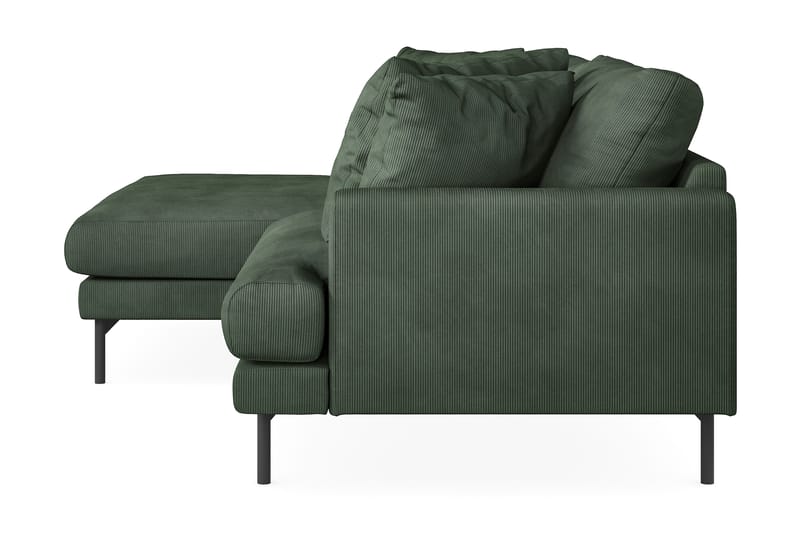 Menard 4-seters Venstrevendt L-formet Divansofa i Manchester - Grønn - Møbler - Sofaer - Sofa med sjeselong