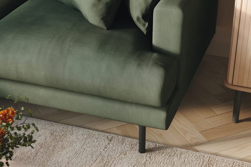Menard 4-seters Venstrevendt L-formet Divansofa i Manchester - Grønn - Møbler - Sofaer - Sofa med sjeselong