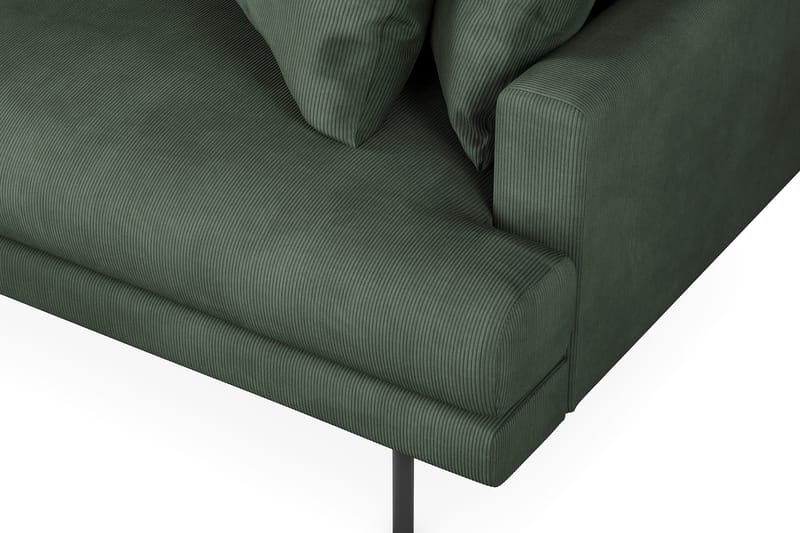 Menard 4-seters Venstrevendt L-formet Divansofa i Manchester - Grønn - Møbler - Sofaer - Sofa med sjeselong - 4 seters sofa med divan