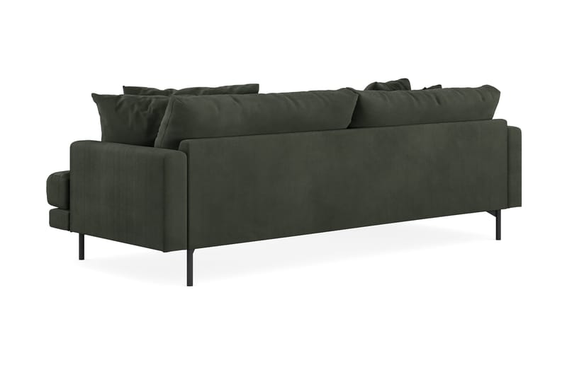 Menard 4-seters Venstrevendt L-formet Divansofa i Manchester - Mørk grønn - Møbler - Sofaer - Sofa med sjeselong - 4 seters sofa med divan