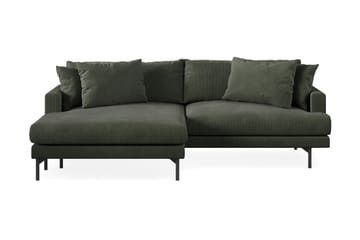 Menard 4-seters Venstrevendt L-formet Divansofa i Manchester - Mørk grønn - Møbler - Sofaer - Sofa med sjeselong