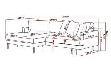 Menard 4-seters Venstrevendt L-formet Divansofa i Manchester - Mørk grønn - Møbler - Sofaer - Sofa med sjeselong