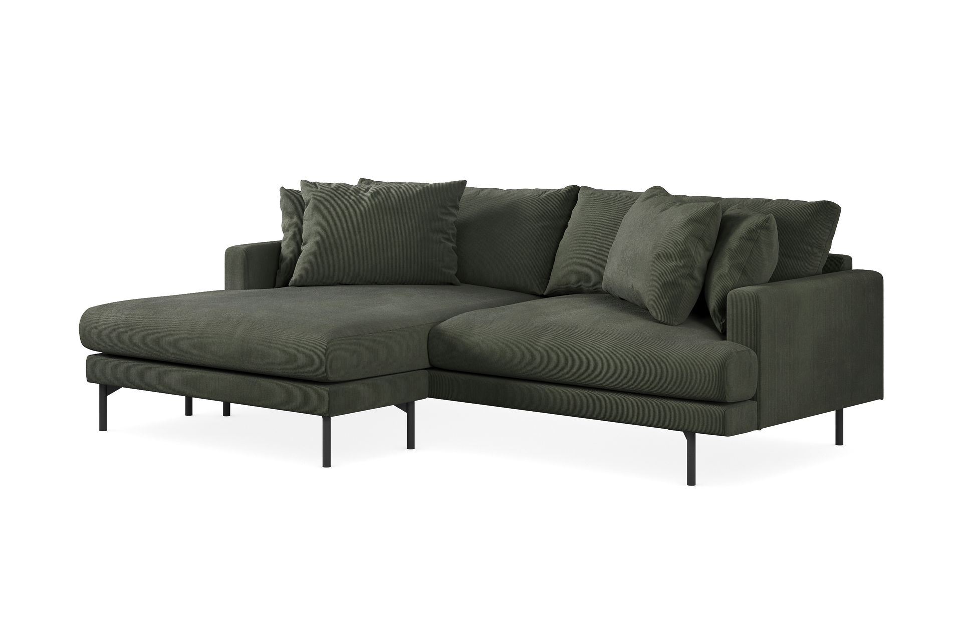 Menard 4-seters Venstrevendt L-formet Divansofa i Manchester - Mørk grønn - Møbler - Sofaer - Sofa med sjeselong