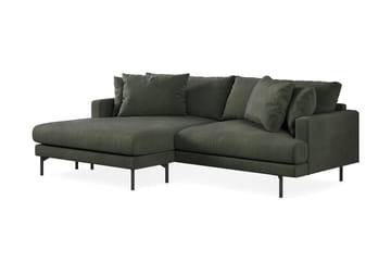 Menard 4-seters Venstrevendt L-formet Divansofa i Manchester - Mørk grønn - Møbler - Sofaer - Sofa med sjeselong