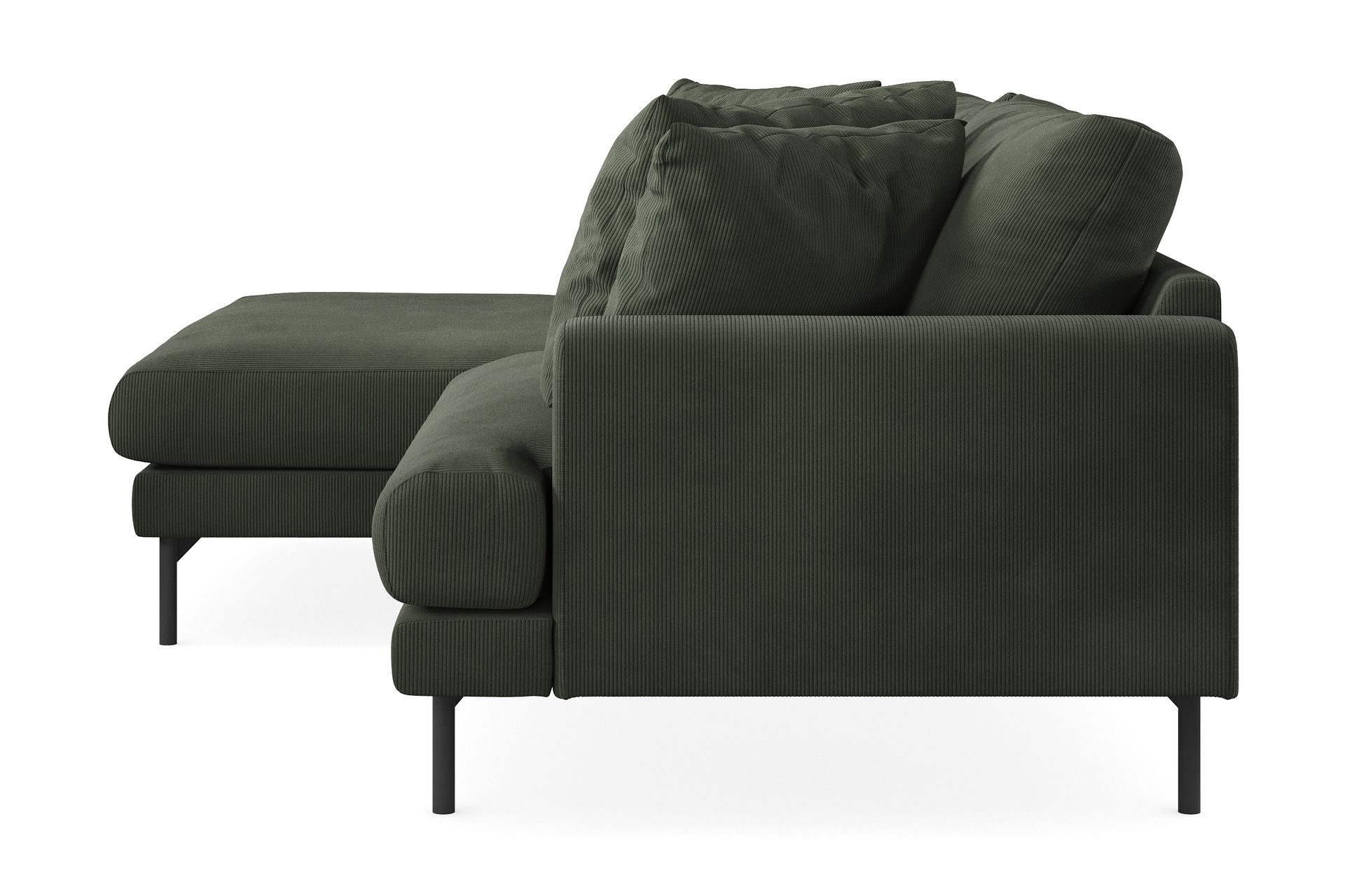 Menard 4-seters Venstrevendt L-formet Divansofa i Manchester - Mørk grønn - Møbler - Sofaer - Sofa med sjeselong