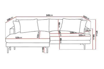 Menard 4-seters Venstrevendt L-formet Divansofa i Manchester - Mørk grønn - Møbler - Sofaer - Sofa med sjeselong