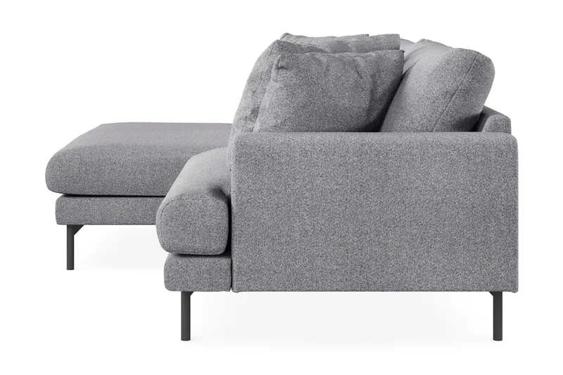 Menard 4-seters Venstrevendt L-formet Divansofa i Stoff - Grå - Møbler - Sofaer - Sofa med sjeselong - 4 seters sofa med divan