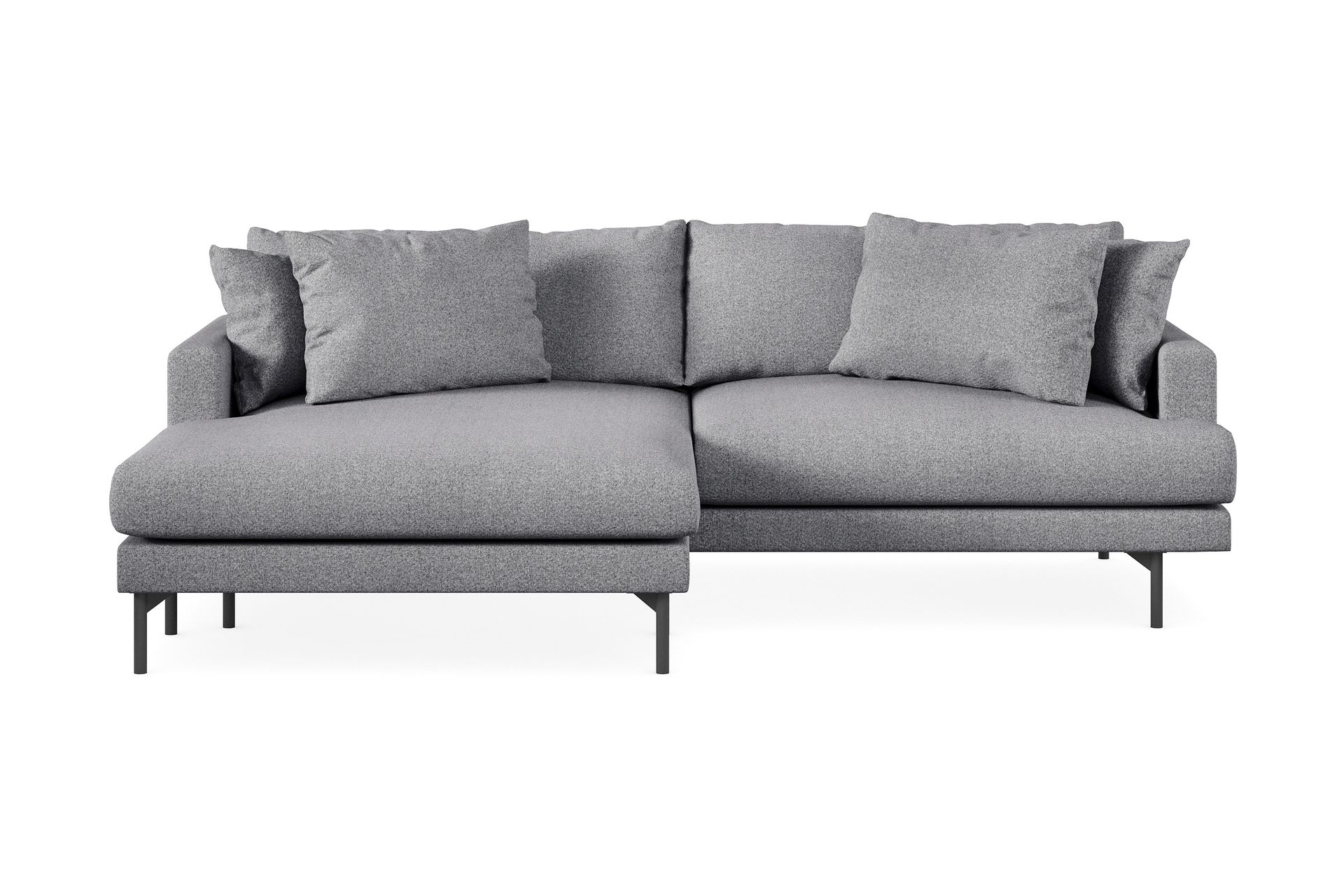 Menard 4-seters Venstrevendt L-formet Divansofa i Stoff - Grå - Møbler - Sofaer - Sofa med sjeselong