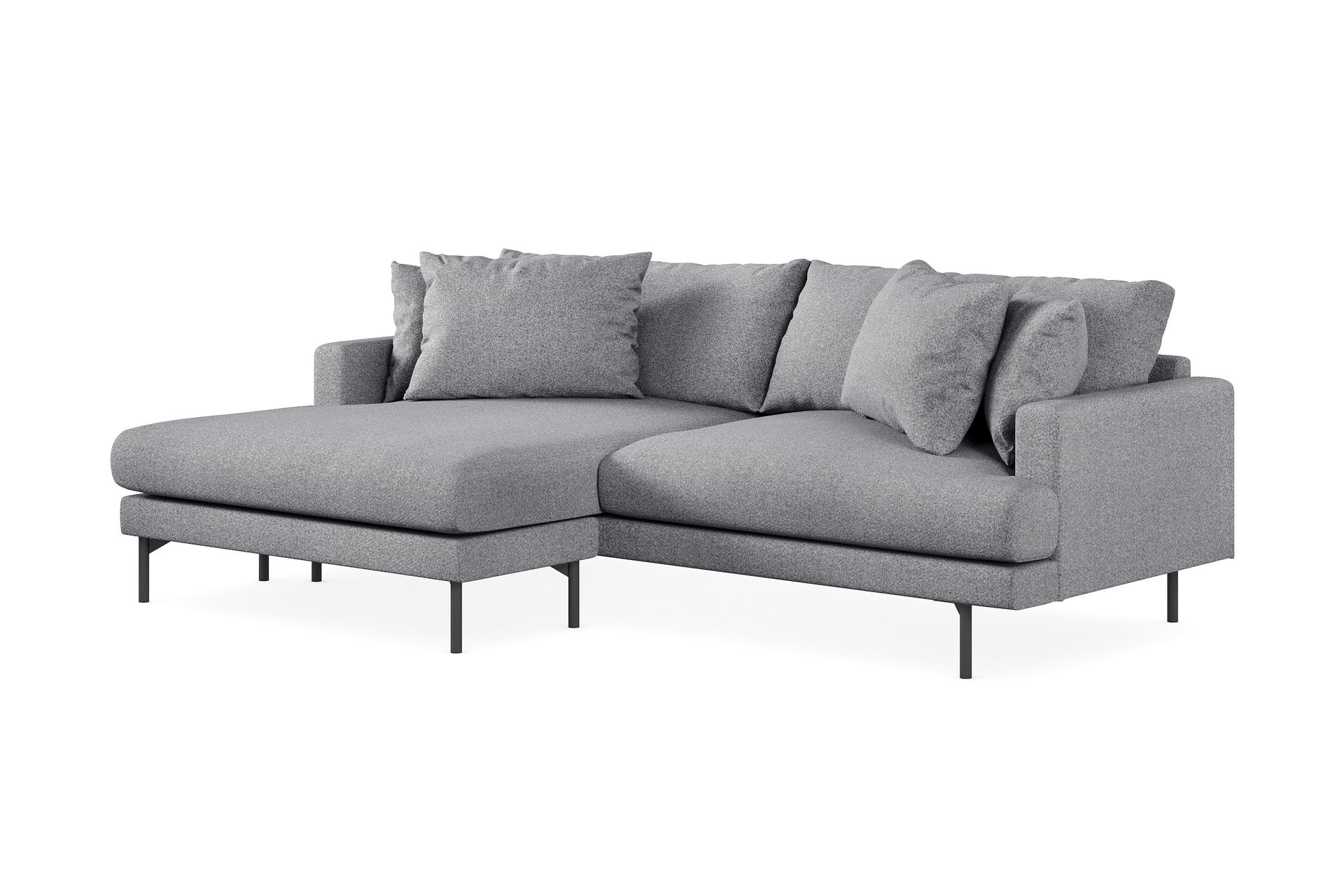 Menard 4-seters Venstrevendt L-formet Divansofa i Stoff - Grå - Møbler - Sofaer - Sofa med sjeselong