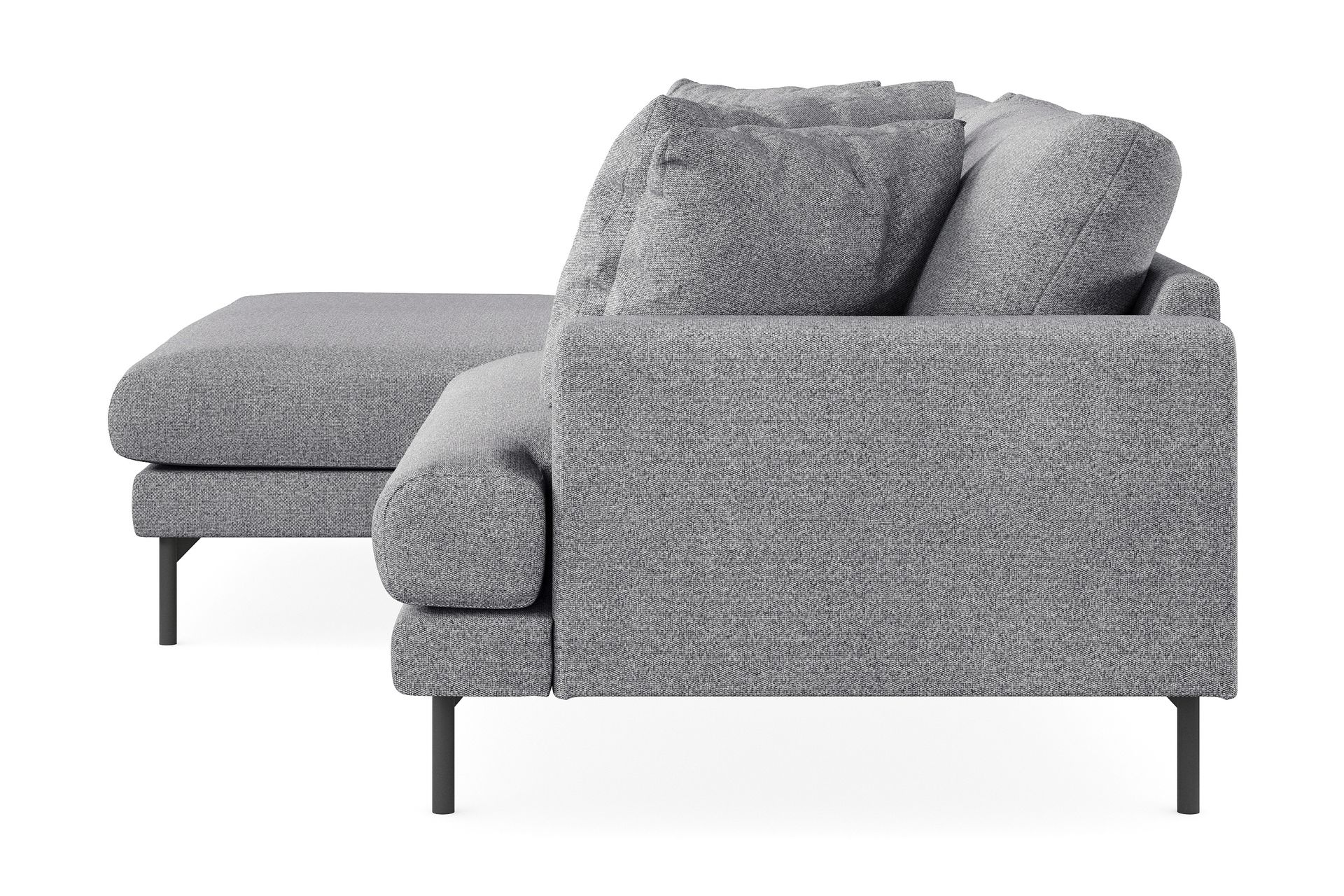 Menard 4-seters Venstrevendt L-formet Divansofa i Stoff - Grå - Møbler - Sofaer - Sofa med sjeselong