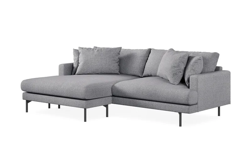 Menard 4-seters Venstrevendt L-formet Divansofa i Stoff - Grå - Møbler - Sofaer - Sofa med sjeselong - 4 seters sofa med divan