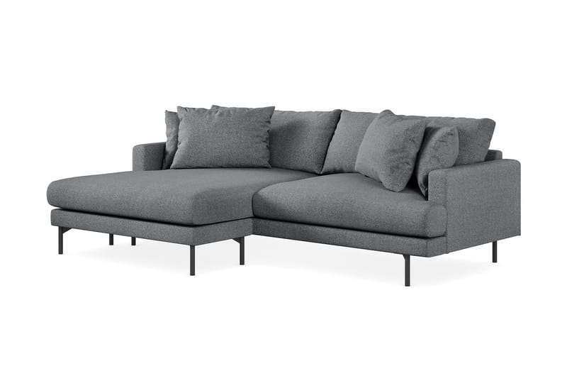 Menard 4-seters Venstrevendt L-formet Divansofa i Stoff - Mørk grå - Møbler - Sofaer - Sofa med sjeselong