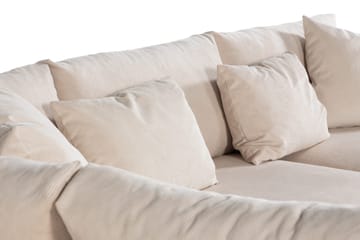 Menard 4-seters Venstrevendt L-formet Sjeselongsofa + Fotskammel i Manchester - Beige - Møbler - Sofaer - Sofa med sjeselong - 3 seters sofa med divan