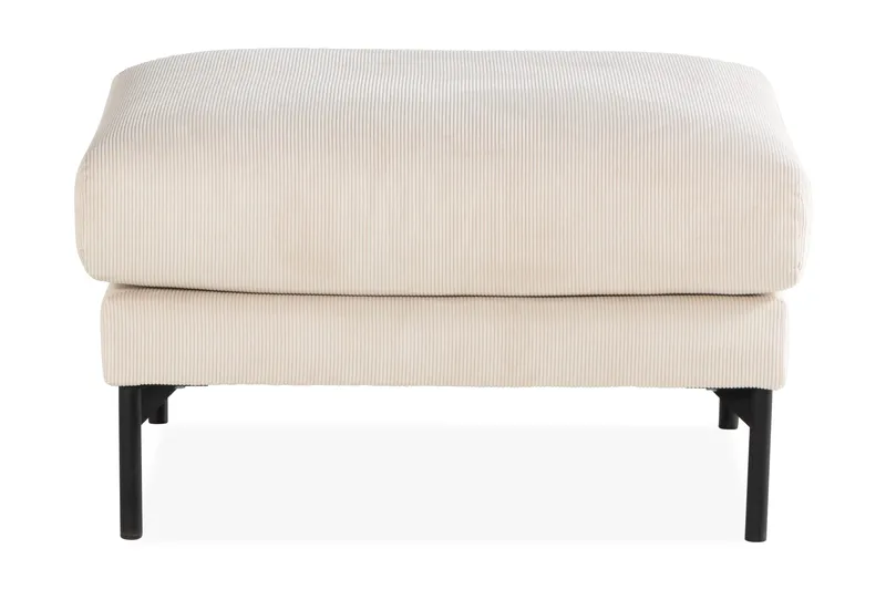 Menard 4-seters Venstrevendt L-formet Sjeselongsofa + Fotskammel i Manchester - Beige - Møbler - Sofaer - Sofa med sjeselong - 3 seters sofa med divan