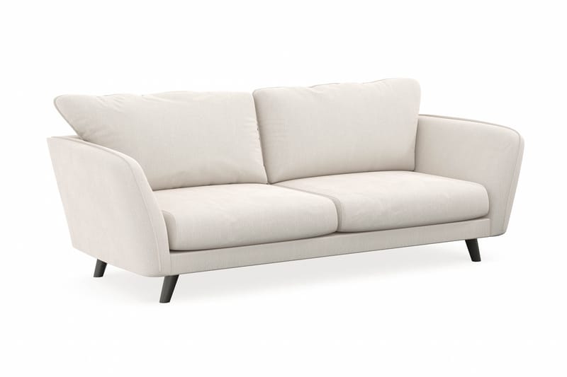 Trend Lyx 3-seters Fløyelssofa - Kremhvit - Møbler - Sofaer - Sofa 3 seter