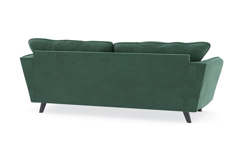 Trend Lyx 3-seters Fløyelssofa - Mørkegrønn - Møbler - Sofaer - Sofa med sjeselong - 3 seters sofa med divan