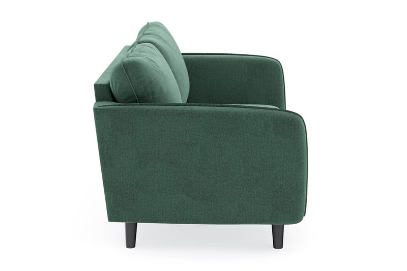 Trend Lyx 3-seters Fløyelssofa - Mørkegrønn - Møbler - Sofaer - Sofa med sjeselong - 3 seters sofa med divan