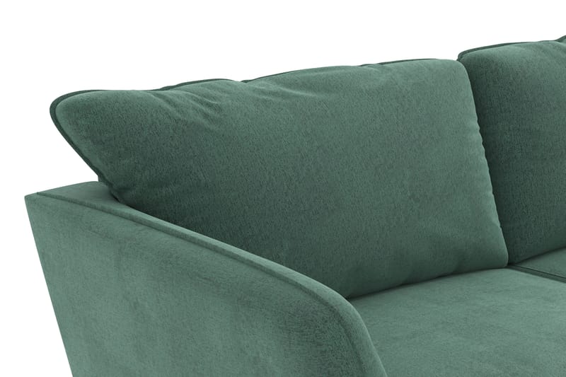 Trend Lyx 3-seters Fløyelssofa - Mørkegrønn - Møbler - Sofaer - Sofa med sjeselong - 3 seters sofa med divan