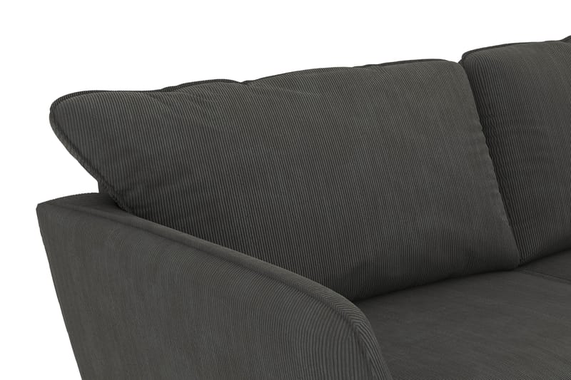 Trend Lyx 3-seters Manchestersofa - Mørk grå - Møbler - Sofaer - Sofa med sjeselong