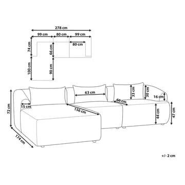 3-seters sofa Svansele - Lysegrå/Høyrevendt - Møbler - Sofaer - Hjørnesofa