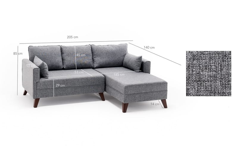 Antigua Sovesofa Høyre - Sofa med sjeselong - 4 seters sofa med divan