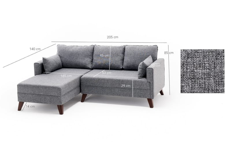 Antigua Sovesofa Venstre - Sofa med sjeselong - 4 seters sofa med divan