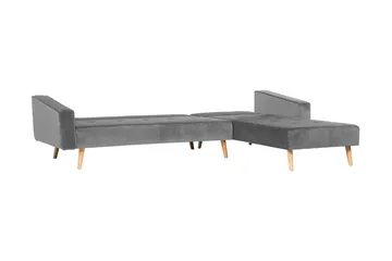 Arrika Hjørnesofa Venstre Fløyel - Grå - Møbler - Sofaer - Sovesofaer - Sovesofa divan