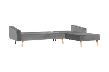 Arrika Hjørnesofa Venstre Fløyel - Grå - Møbler - Sofaer - Sovesofaer - Sovesofa divan