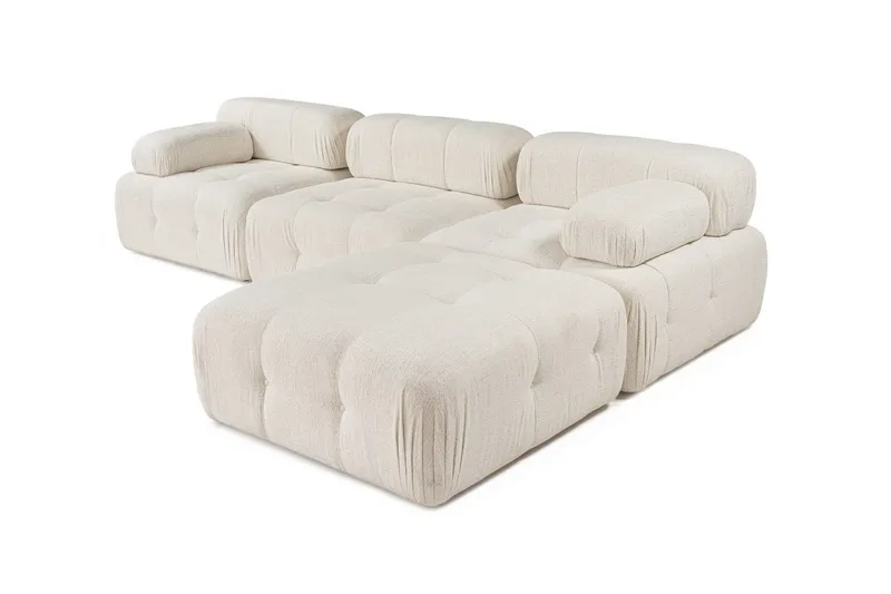 Belgin Boblet Divansofa 3-seters 315 cm bred - Lys / Beige - Møbler - Sofaer - Modulsofaer - Komplett modulsofa