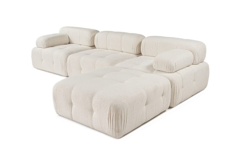 Belgin Boblet Divansofa 3-seters 315 cm bred - Lys / Beige - Møbler - Sofaer - Modulsofaer - Komplett modulsofa