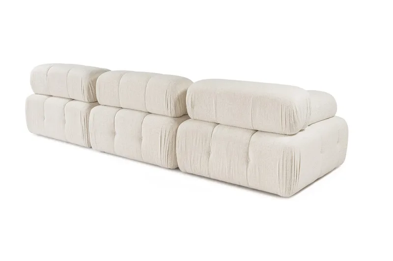 Belgin Boblet Divansofa 3-seters 315 cm bred - Lys / Beige - Møbler - Sofaer - Modulsofaer - Komplett modulsofa