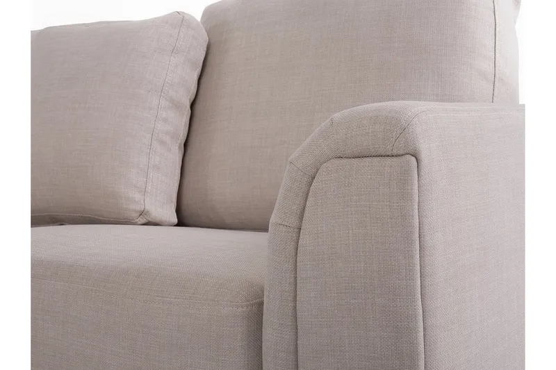 Dugard 4-seter Dyp L-formet Hjørnesofa med Sjeselong i Stoff - Beige - Møbler - Sofaer - Sofa med sjeselong - 4 seters sofa med divan