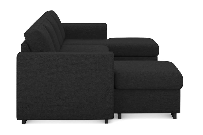 Link 4-seters U-formet Sofa med Dobbeldivan i Stoff - Svart - Møbler - Sofaer - Sofa med sjeselong - 4 seters sofa med divan
