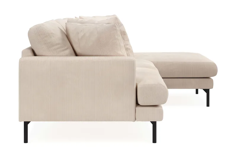 Menard 3-seters Høyrevendt L-formet Divansofa i Manchester - Beige - Møbler - Sofaer - Sofa med sjeselong - 3 seters sofa med divan