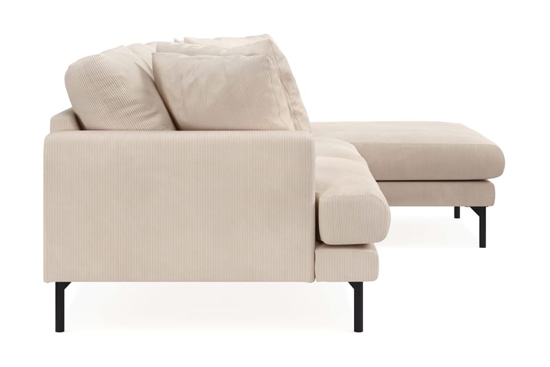 Menard 3-seters Høyrevendt L-formet Divansofa i Manchester - Beige - Møbler - Sofaer - Sofa med sjeselong - 3 seters sofa med divan