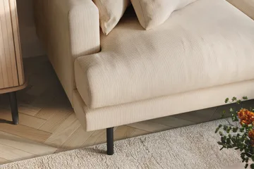 Menard 3-seters Høyrevendt L-formet Divansofa i Manchester - Beige - Møbler - Sofaer - Sofa med sjeselong - 3 seters sofa med divan
