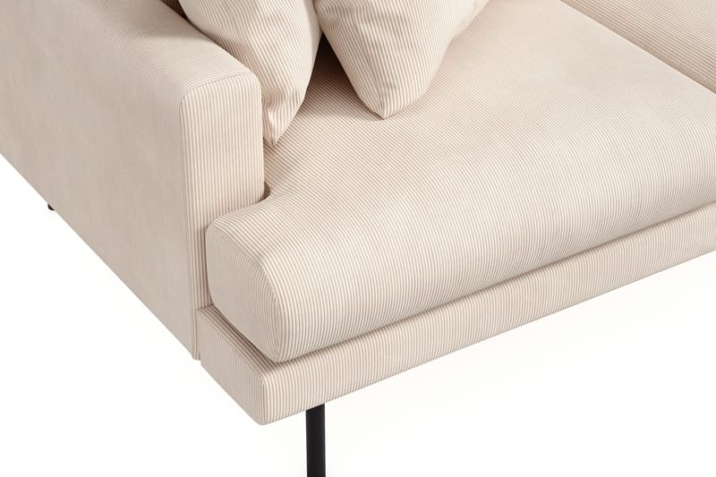 Menard 3-seters Høyrevendt L-formet Divansofa i Manchester - Beige - Møbler - Sofaer - Sofa med sjeselong - 3 seters sofa med divan
