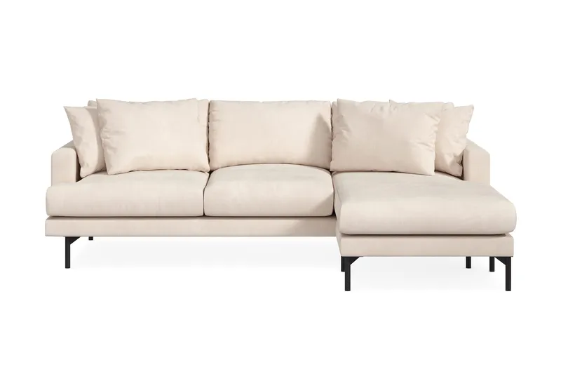 Menard 3-seters Høyrevendt L-formet Divansofa i Manchester - Beige - Møbler - Sofaer - Sofa med sjeselong - 3 seters sofa med divan